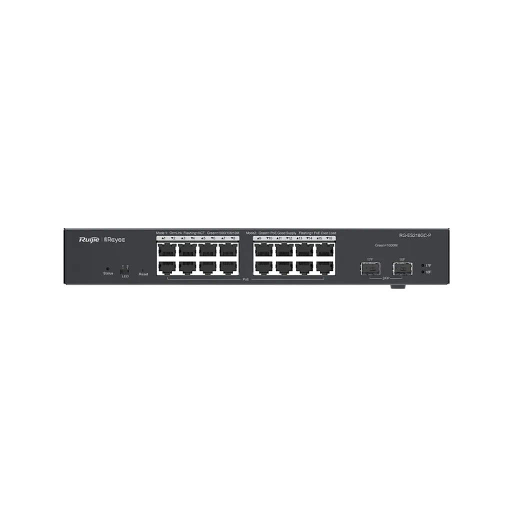 [RG-ES218GC-P] Ruijie Reyee16 Port  Gigabit Switch  Yönetilebilir