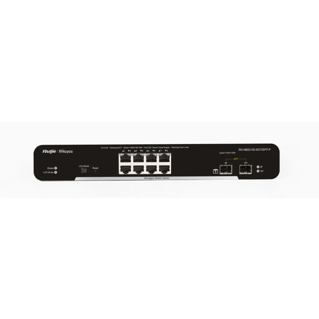 [RG-NBS3100-8GT2SFP-P] RUIJIE REYEE  8Port GIGABIT SWITCH 8 POE 2 SFP